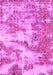 Machine Washable Abstract Pink Modern Rug, wshabs1297pnk