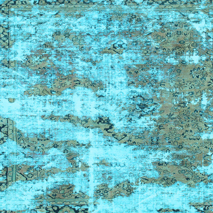 Square Abstract Light Blue Modern Rug, abs1297lblu