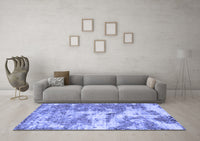 Machine Washable Abstract Blue Modern Rug, wshabs1297blu