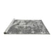 Sideview of Machine Washable Abstract Gray Modern Rug, wshabs1297gry