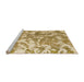 Sideview of Machine Washable Abstract Dark Golden Brown Rug, wshabs1298