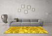 Machine Washable Abstract Yellow Modern Rug in a Living Room, wshabs1298yw