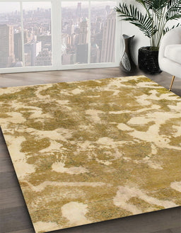 Abstract Dark Brown Modern Rug in Family Room, abs1298