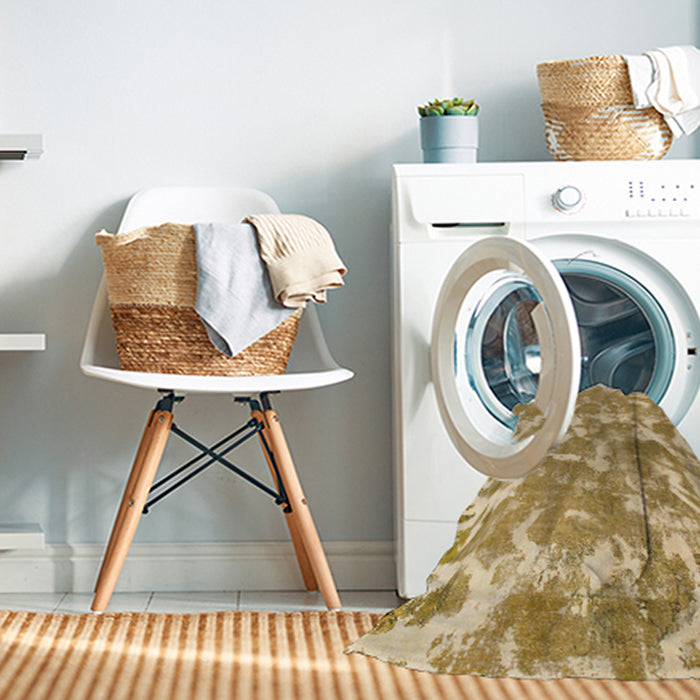 Machine Washable Abstract Dark Golden Brown Rug in a Washing Machine, wshabs1298