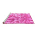 Sideview of Machine Washable Abstract Pink Modern Rug, wshabs1298pnk