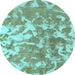 Round Machine Washable Abstract Light Blue Modern Rug, wshabs1298lblu