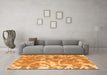 Machine Washable Abstract Orange Modern Area Rugs in a Living Room, wshabs1298org