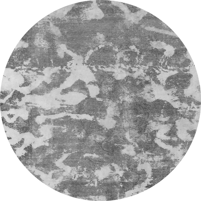 Round Machine Washable Abstract Gray Modern Rug, wshabs1298gry