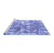 Sideview of Machine Washable Abstract Blue Modern Rug, wshabs1298blu