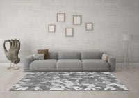 Machine Washable Abstract Gray Modern Rug, wshabs1298gry