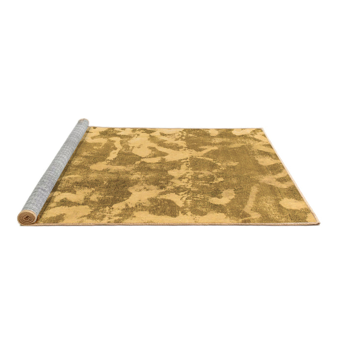 Sideview of Machine Washable Abstract Brown Modern Rug, wshabs1298brn