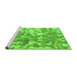 Sideview of Machine Washable Abstract Green Modern Area Rugs, wshabs1298grn