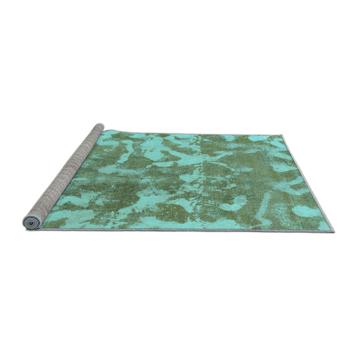 Sideview of Machine Washable Abstract Light Blue Modern Rug, wshabs1298lblu