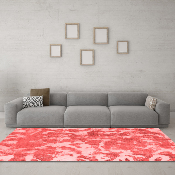 Modern Red Washable Rugs