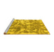 Sideview of Machine Washable Abstract Yellow Modern Rug, wshabs1298yw