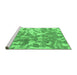 Sideview of Machine Washable Abstract Emerald Green Modern Area Rugs, wshabs1298emgrn