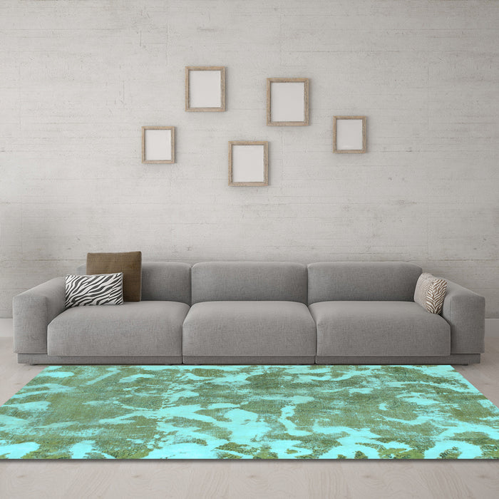 Machine Washable Abstract Light Blue Modern Rug in a Living Room, wshabs1298lblu