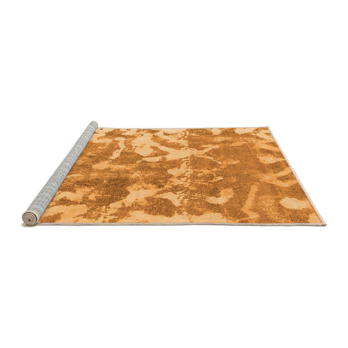 Sideview of Machine Washable Abstract Orange Modern Area Rugs, wshabs1298org
