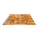 Sideview of Machine Washable Abstract Orange Modern Area Rugs, wshabs1298org