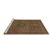 Sideview of Machine Washable Abstract Oak Brown Rug, wshabs1299