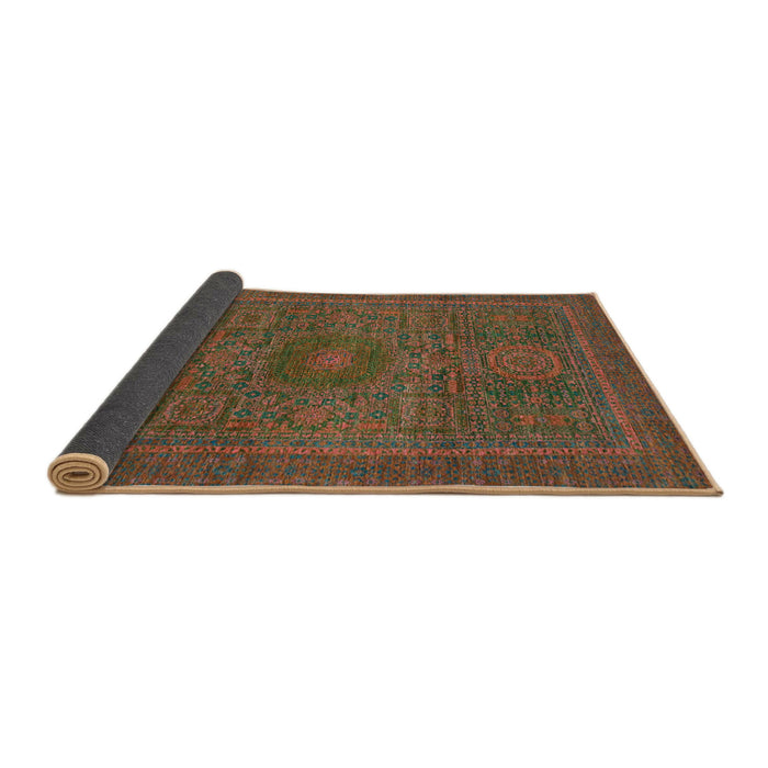 Sideview of Abstract Oak Brown Modern Rug, abs1299
