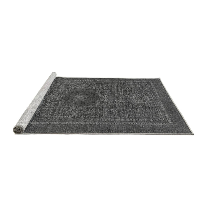 Sideview of Machine Washable Abstract Gray Modern Rug, wshabs1299gry