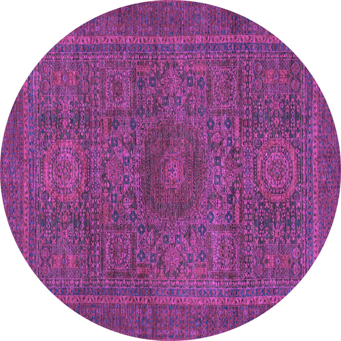 Round Abstract Purple Modern Rug, abs1299pur