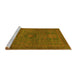 Sideview of Machine Washable Abstract Yellow Modern Rug, wshabs1299yw