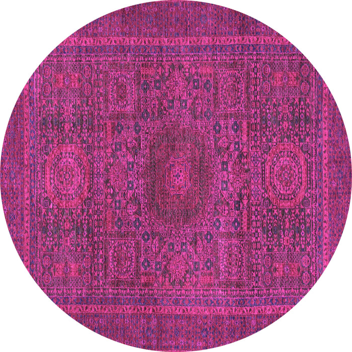 Round Abstract Pink Modern Rug, abs1299pnk
