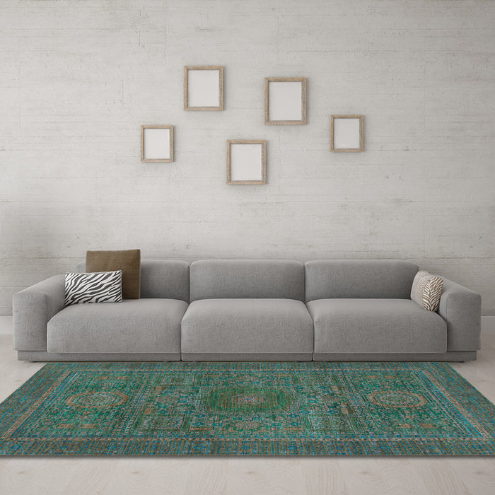 Machine Washable Abstract Light Blue Modern Rug in a Living Room, wshabs1299lblu