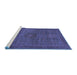 Sideview of Machine Washable Abstract Blue Modern Rug, wshabs1299blu