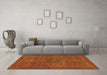 Machine Washable Abstract Orange Modern Area Rugs in a Living Room, wshabs1299org