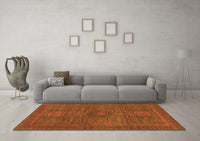 Machine Washable Abstract Orange Modern Rug, wshabs1299org