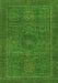 Machine Washable Abstract Green Modern Area Rugs, wshabs1299grn