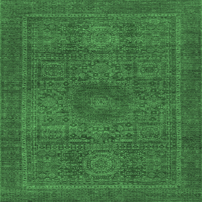 Square Abstract Emerald Green Modern Rug, abs1299emgrn
