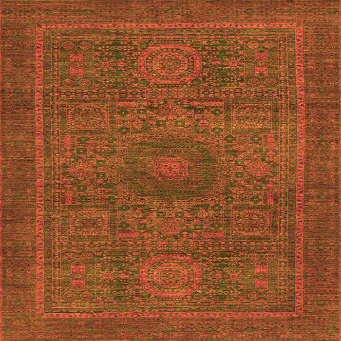 Square Abstract Orange Modern Rug, abs1299org