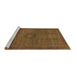 Sideview of Machine Washable Abstract Brown Modern Rug, wshabs1299brn