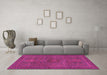 Machine Washable Abstract Pink Modern Rug in a Living Room, wshabs1299pnk