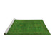 Sideview of Machine Washable Abstract Green Modern Area Rugs, wshabs1299grn