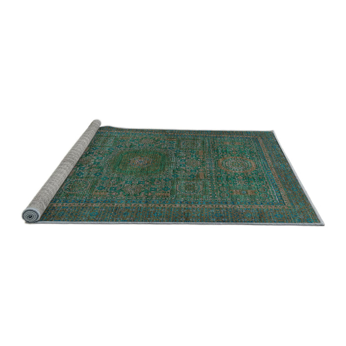 Sideview of Machine Washable Abstract Light Blue Modern Rug, wshabs1299lblu