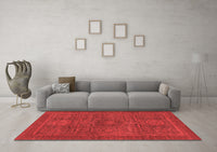 Machine Washable Abstract Red Modern Rug, wshabs1299red