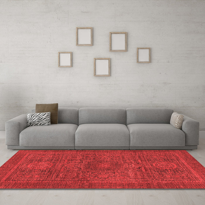Modern Red Washable Rugs