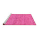 Sideview of Machine Washable Abstract Pink Modern Rug, wshabs129pnk