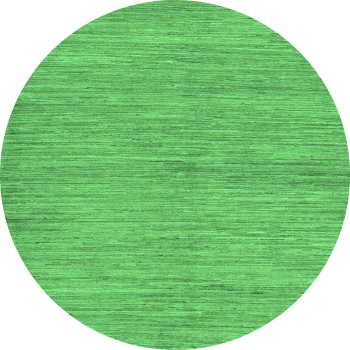 Round Machine Washable Abstract Emerald Green Modern Area Rugs, wshabs129emgrn