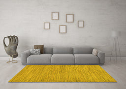 Machine Washable Abstract Yellow Modern Rug in a Living Room, wshabs129yw