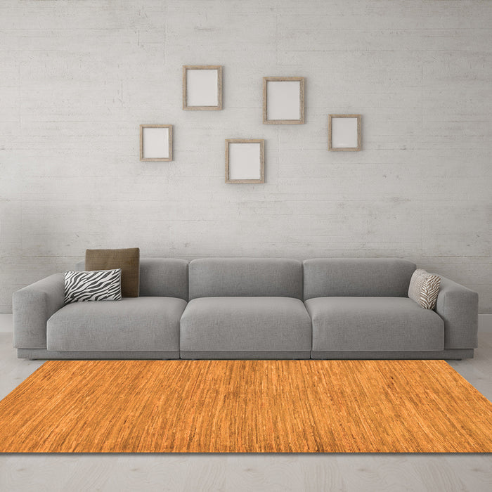 Machine Washable Abstract Orange Modern Area Rugs in a Living Room, wshabs129org