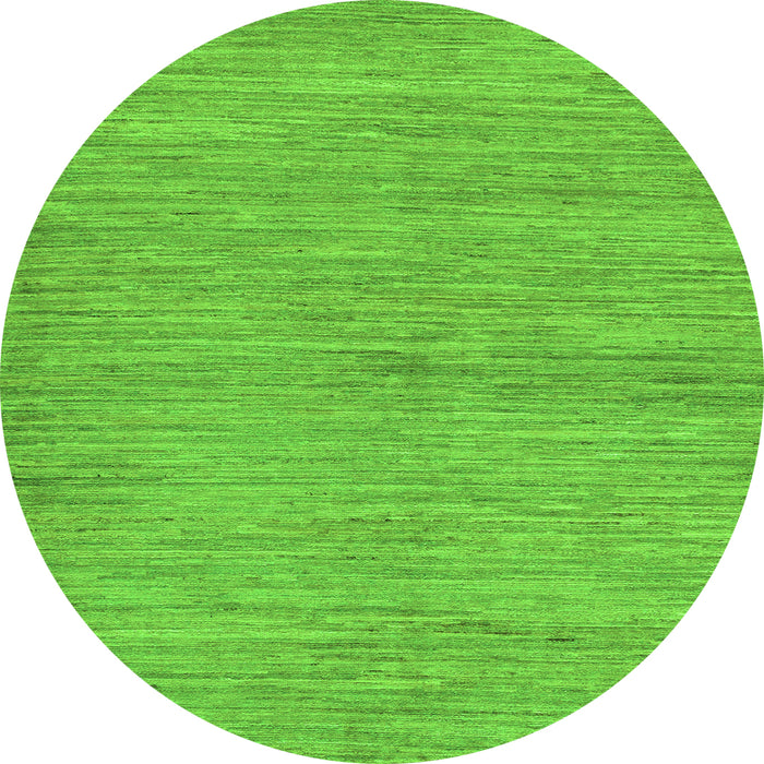 Round Machine Washable Abstract Green Modern Area Rugs, wshabs129grn