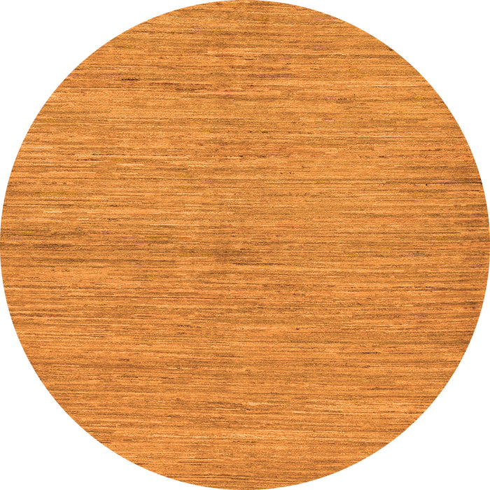 Round Machine Washable Abstract Orange Modern Area Rugs, wshabs129org