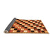 Sideview of Checkered Orange Modern Rug, abs12org