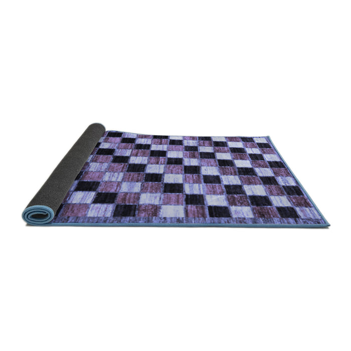 Sideview of Checkered Blue Modern Rug, abs12blu